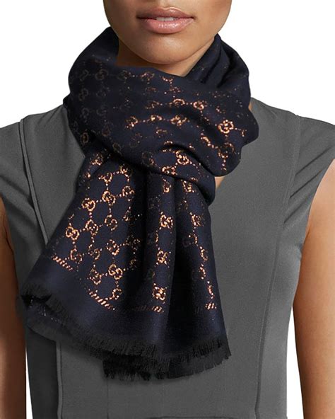 gucci jacquard scarf outfit